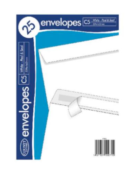 County Stationery C5 25 White Peel & Seal Envelopes (20 Pack)